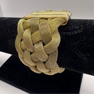 vintage mesh cuff, woven gold bracelet matter